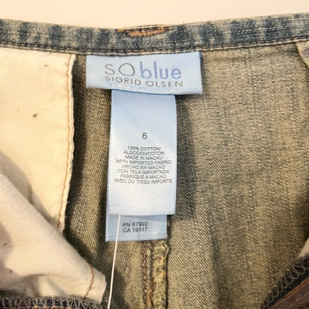 Sigrid Olsen SO Blue denim jeans with ribbon belt NWT